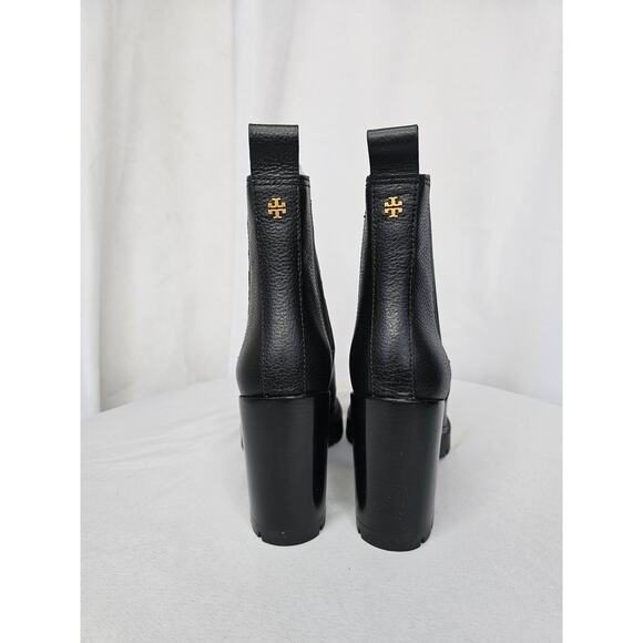 Tory Burch Carson Lug 70 MM Sole High Heel Bootie Boots Size 8 Black NWT - Picture 8 of 12
